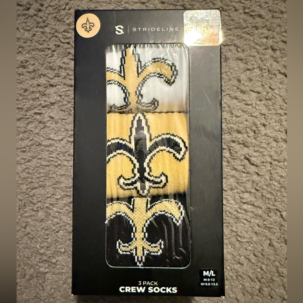 Men's Strideline New Orleans Saints socks 3 pack